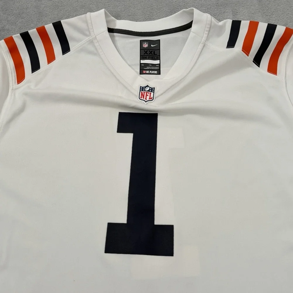 Nike NFL On Field Chicago Bears Justin Fields #1 Jersey Adult 2XL White NWOT
